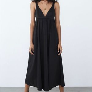 Zara black poplin dress